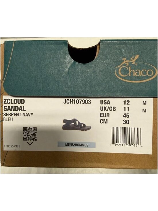 Chaco Mens Z/Cloud Adjustable Strap Cushioned Sandal Serpent Navy Size 12 NEW main image 14